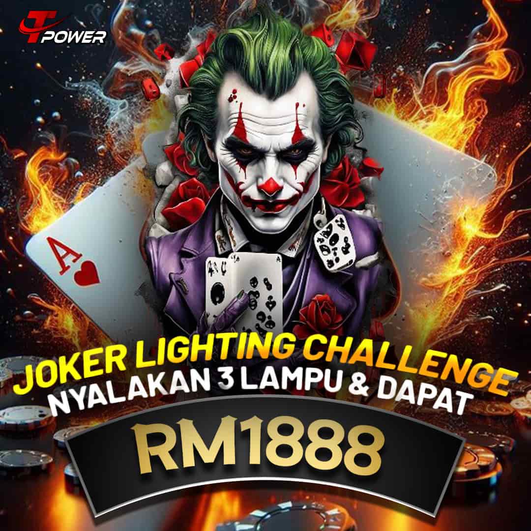Banner promosi cabaran Joker TPower nyalakan tiga lampu dan dapat ganjaran RM1888